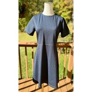 Jude Connally Denim Look Fit & Flare Dress Size Small Made in USA